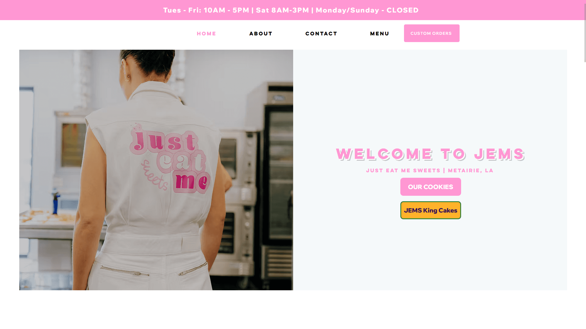 Just Eat Me Sweets website preview